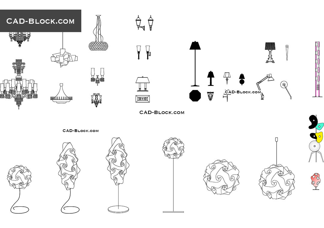 Detail Gambar Cad Lampu Led Nomer 30