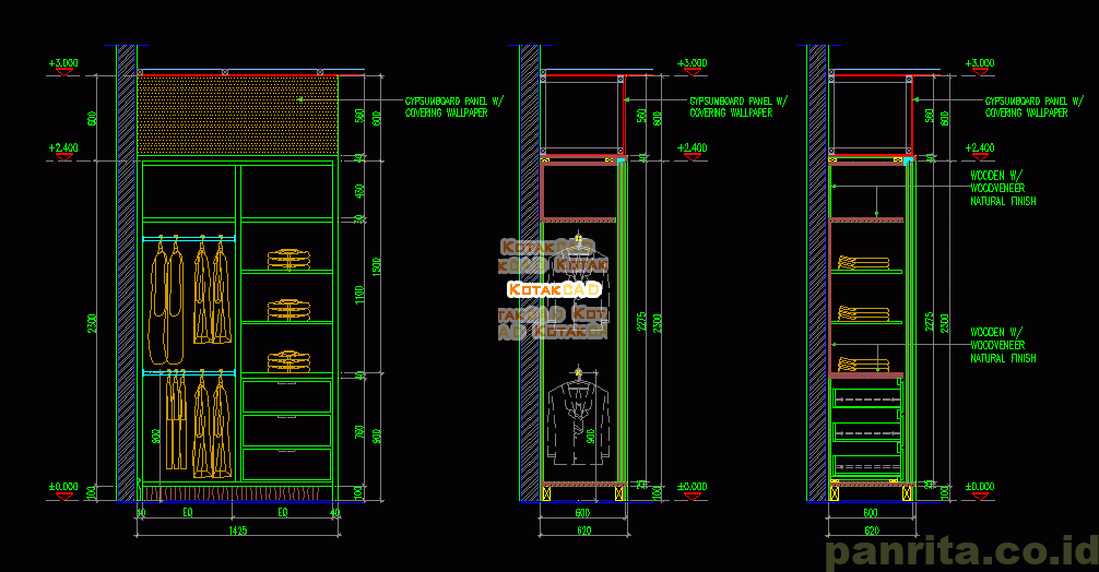 Detail Gambar Cad Lemari Pakaian Nomer 2