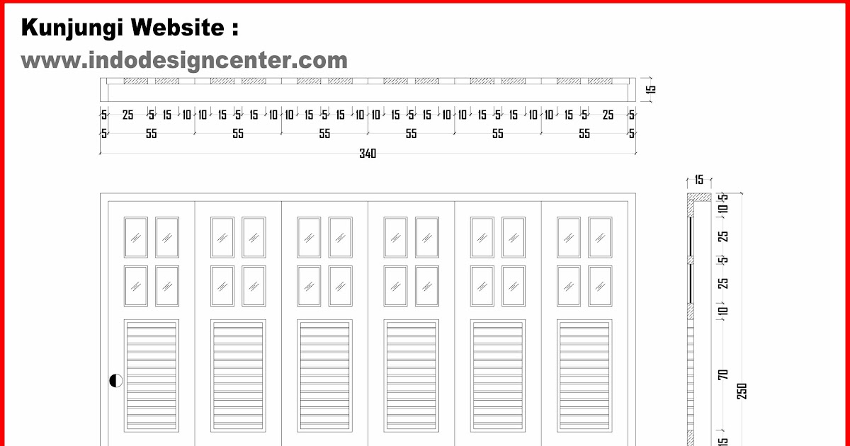 Detail Gambar Cad Pintu Lipat Kayu Nomer 18