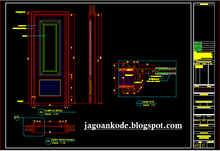 Detail Gambar Cad Pintu Lipat Kayu Nomer 5