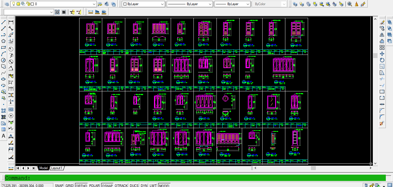 Detail Gambar Cad Pintu Lipat Kayu Nomer 7