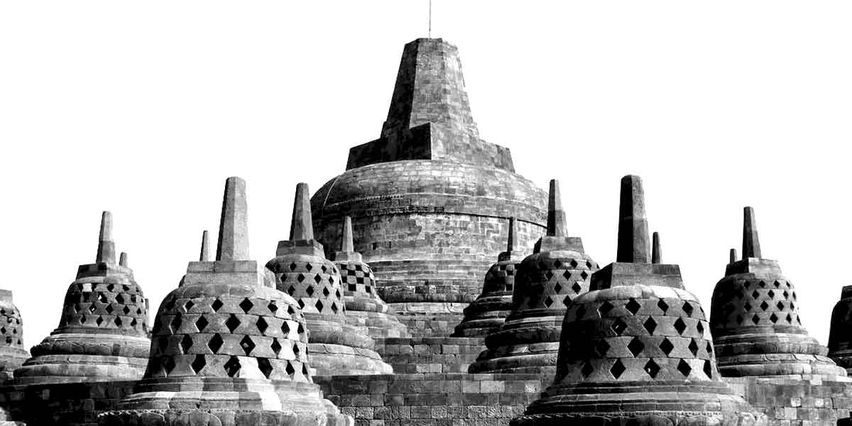 Detail Gambar Candi Borobudur Hitam Putih Nomer 28