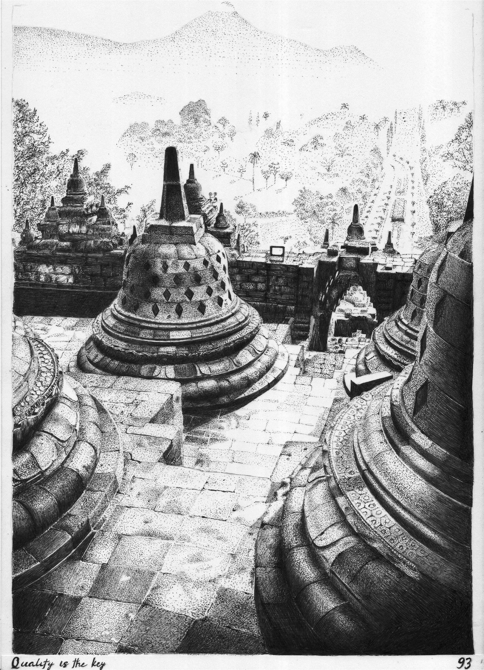 Detail Gambar Candi Borobudur Hitam Putih Nomer 47