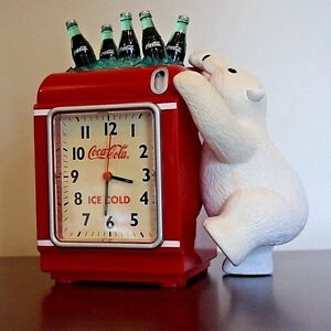 Coca Cola Clock With Polar Bear - KibrisPDR