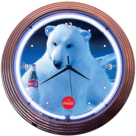 Detail Coca Cola Clock With Polar Bear Nomer 3