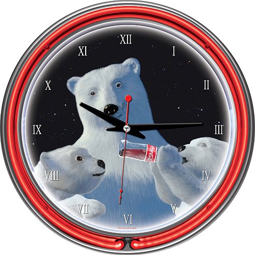 Detail Coca Cola Clock With Polar Bear Nomer 7
