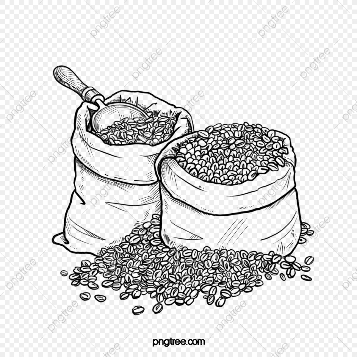 Detail Coffee Bean Clipart Black And White Nomer 31