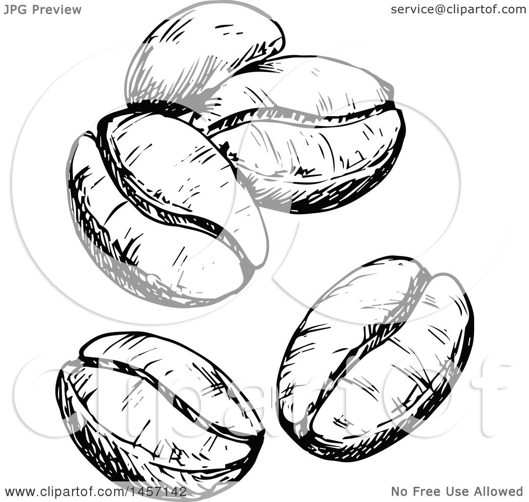 Detail Coffee Beans Clipart Black And White Nomer 11