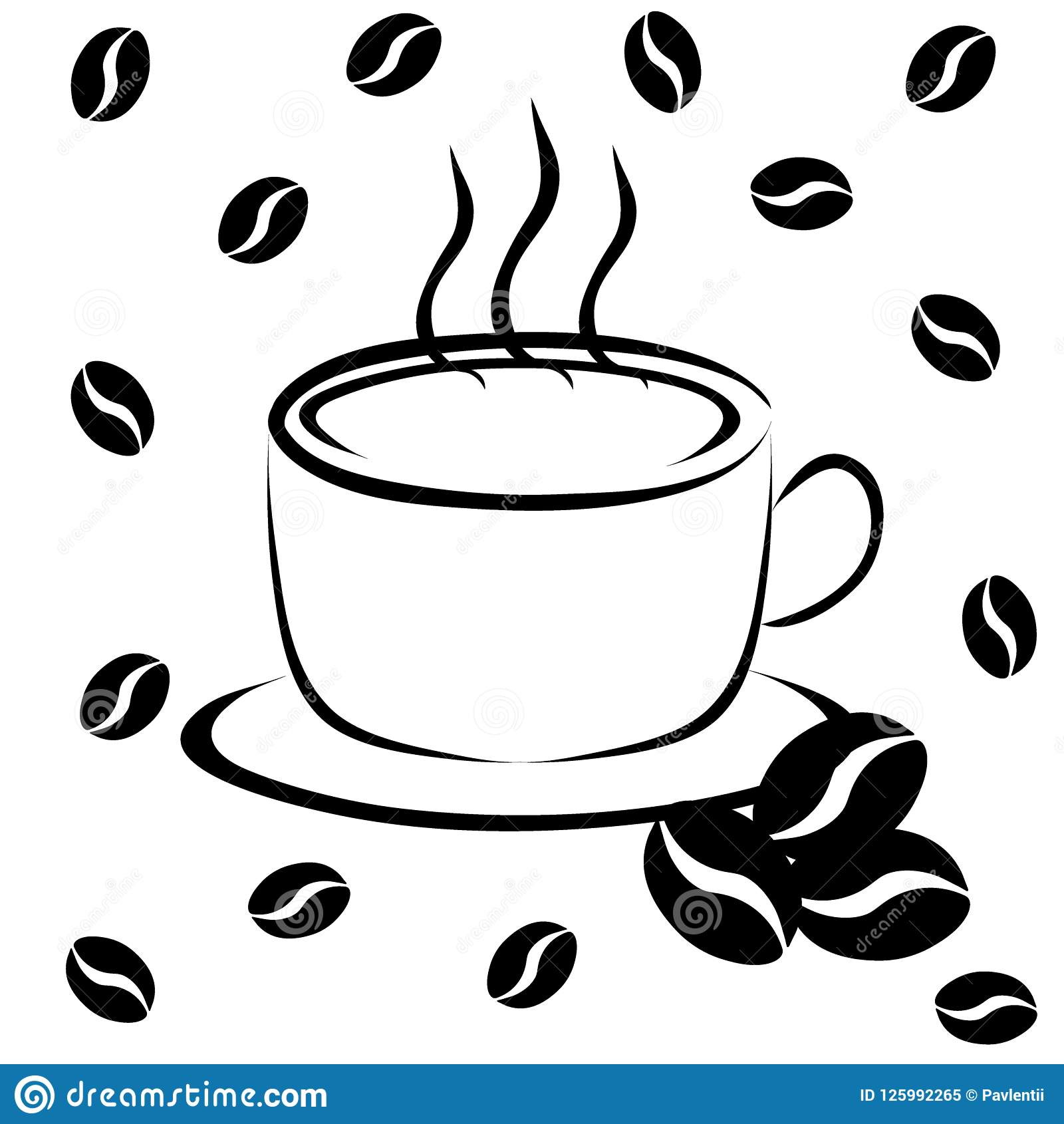 Detail Coffee Beans Clipart Black And White Nomer 38