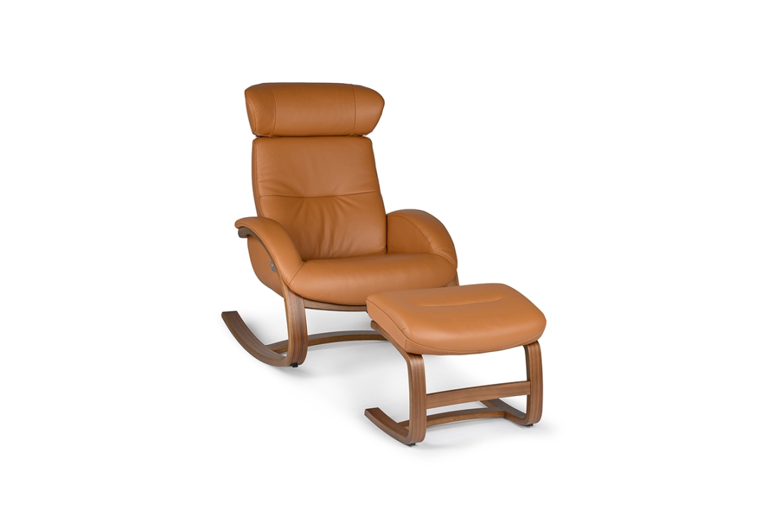 Detail Cognac Leather Rocking Chair Nomer 17