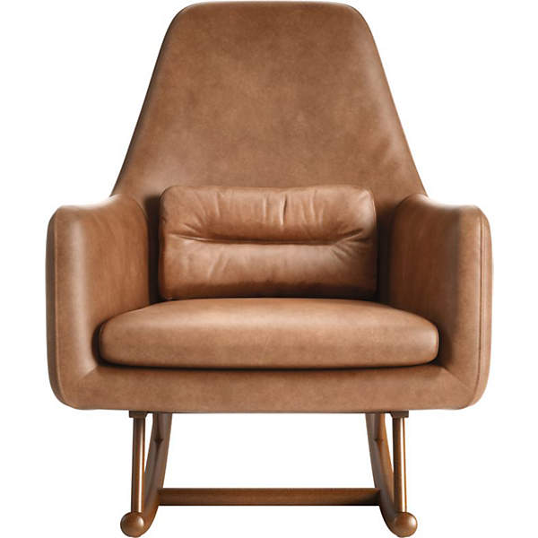 Detail Cognac Leather Rocking Chair Nomer 3