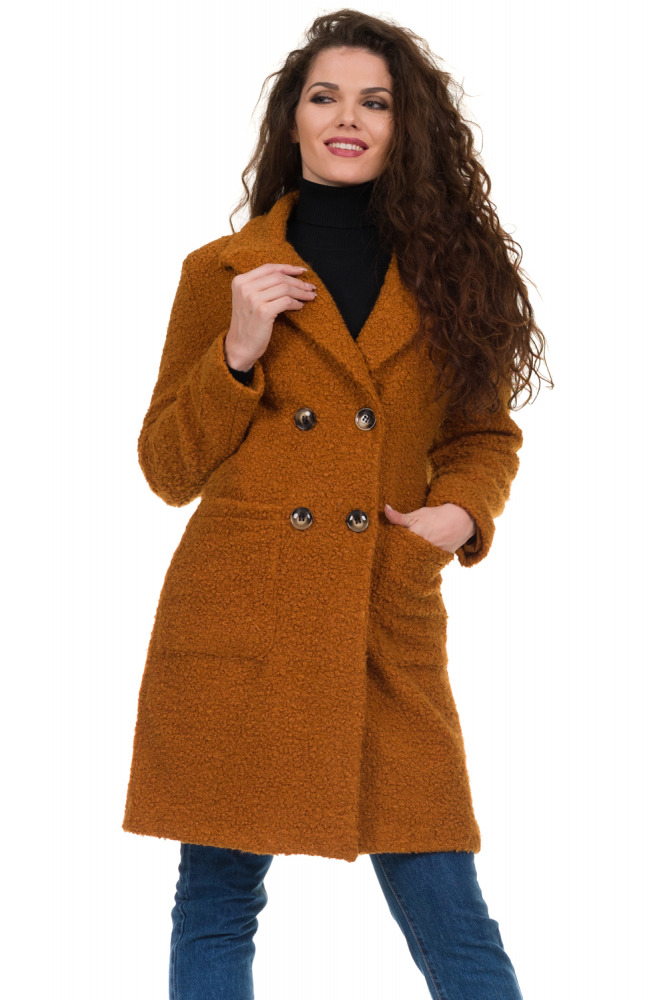 Detail Cognac Teddy Coat Nomer 39