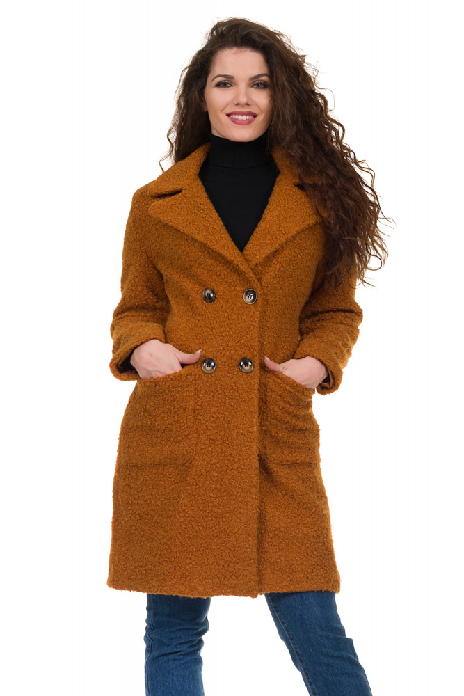 Detail Cognac Teddy Coat Nomer 44