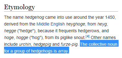 Detail Collective Noun For Hedgehogs Nomer 26