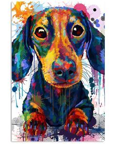 Detail Colorful Dachshund Painting Nomer 38