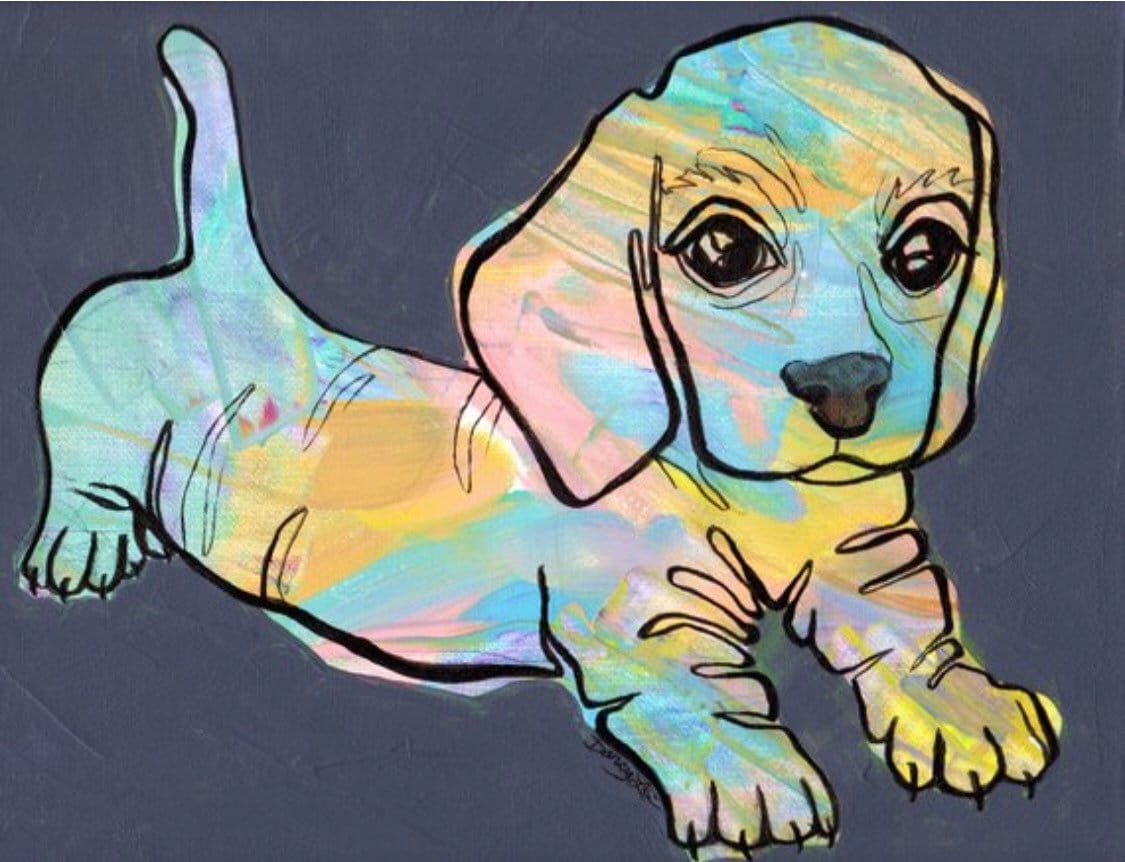 Detail Colorful Dachshund Painting Nomer 40