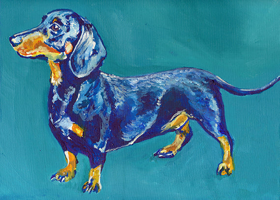 Detail Colorful Dachshund Painting Nomer 46