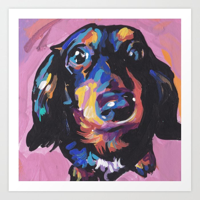 Detail Colorful Dachshund Painting Nomer 9