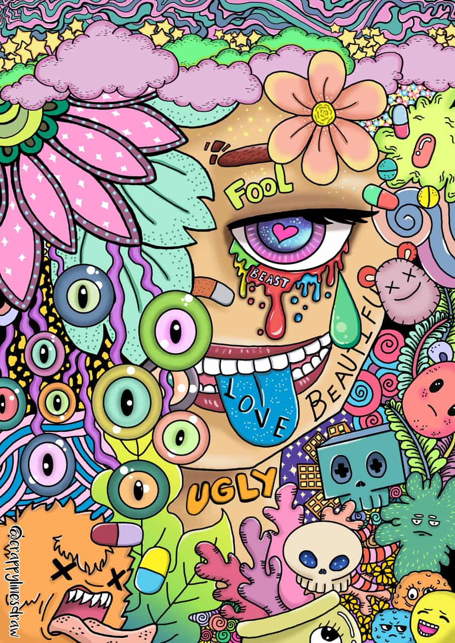 Detail Colorful Doodle Art Nomer 11