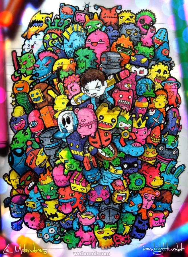 Detail Colorful Doodle Art Nomer 17