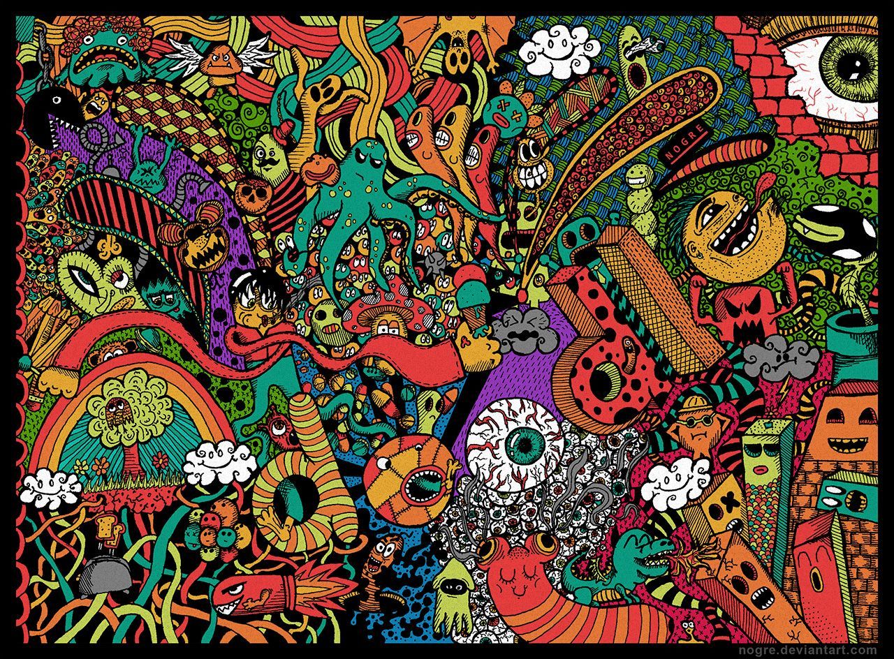 Detail Colorful Doodle Art Nomer 19