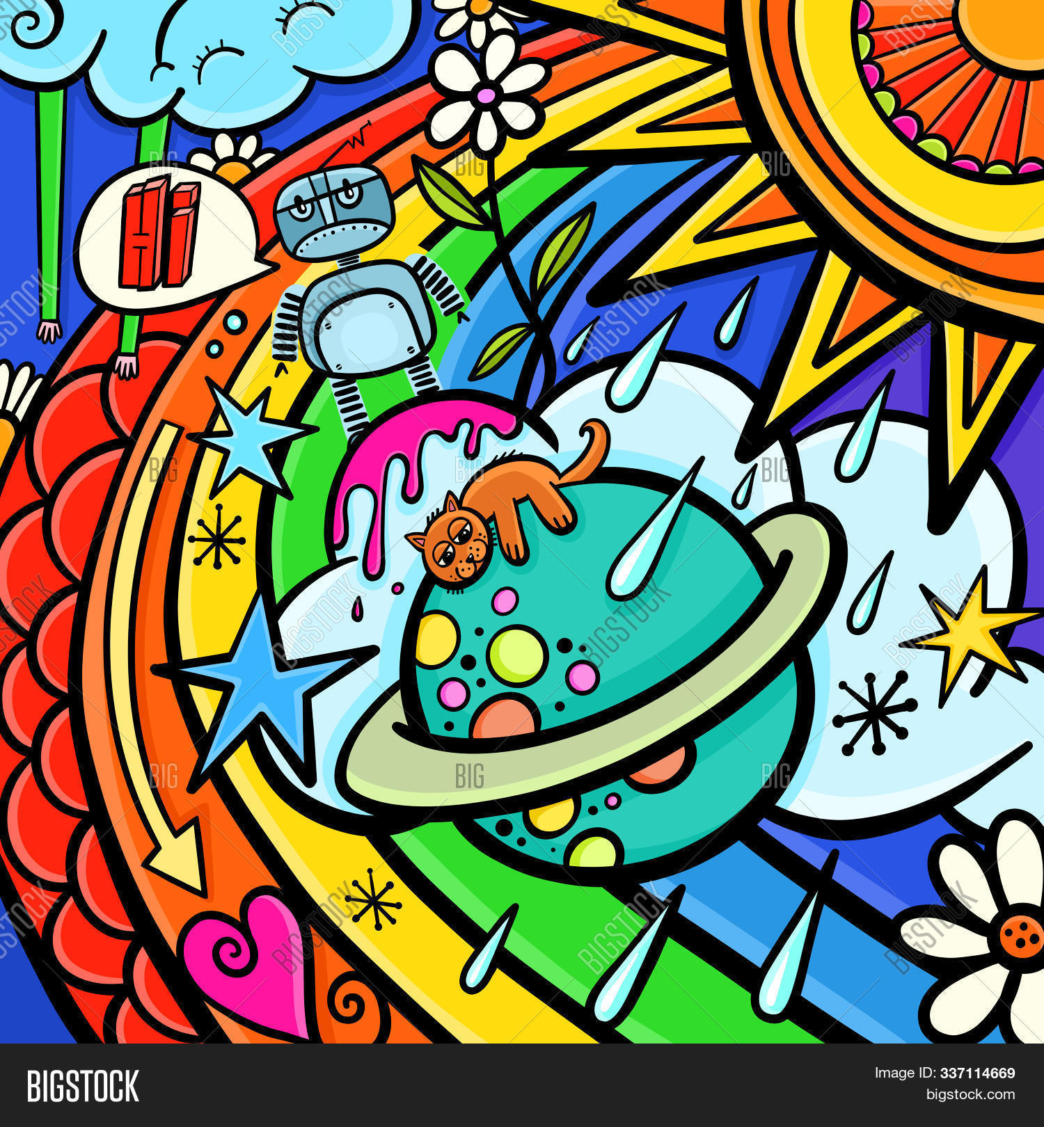 Detail Colorful Doodle Art Nomer 25