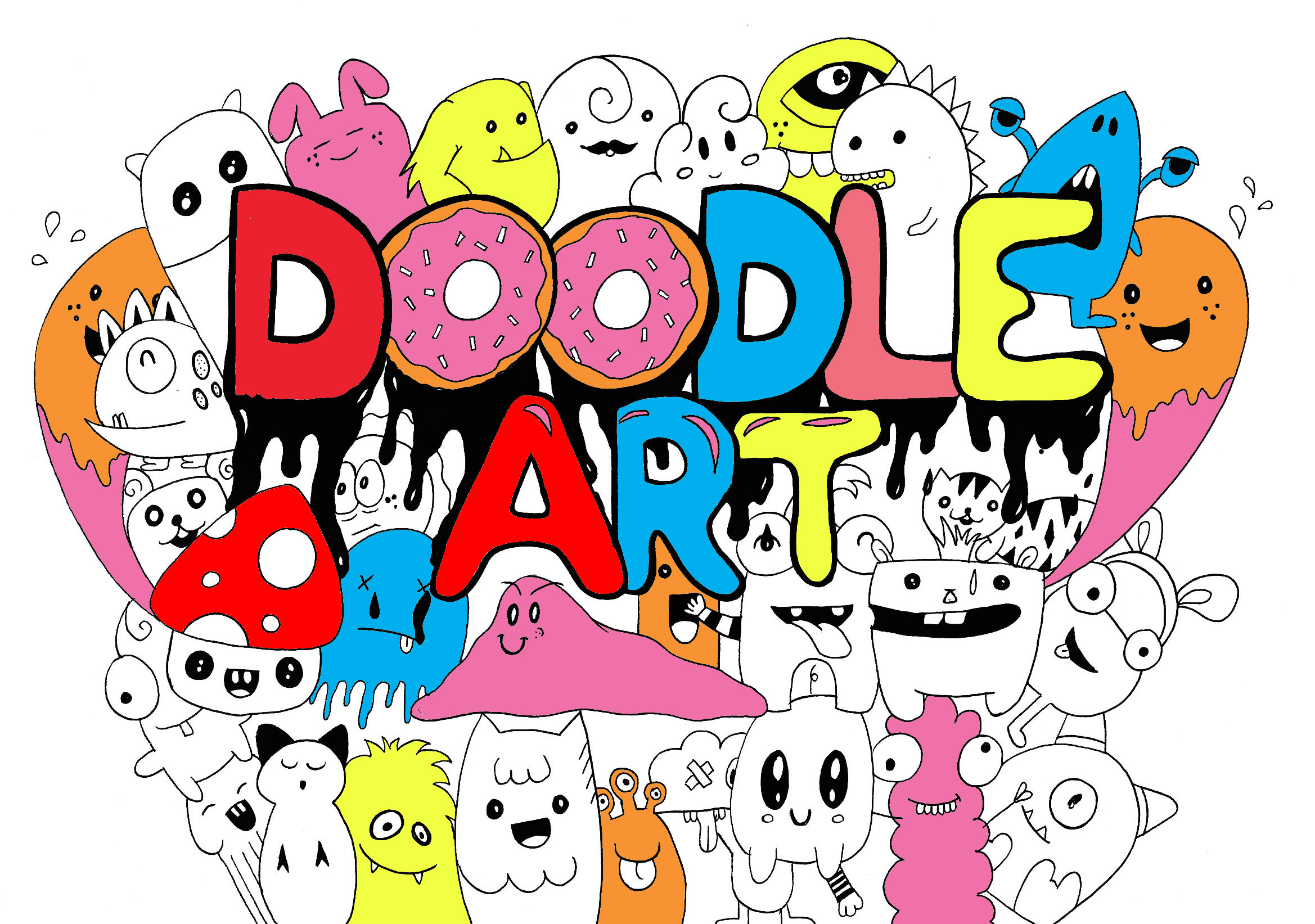 Detail Colorful Doodle Art Nomer 33