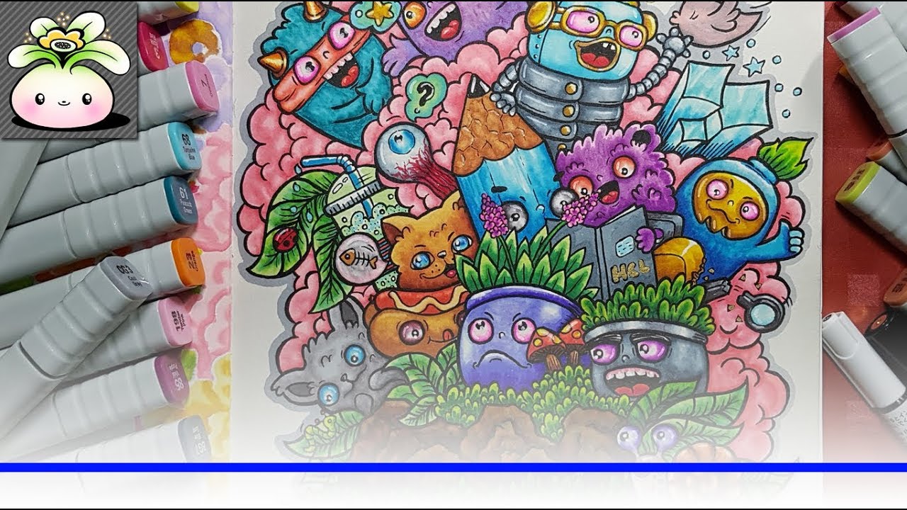 Detail Colorful Doodle Art Nomer 39