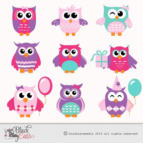 Detail Colorful Owls Clipart Nomer 31