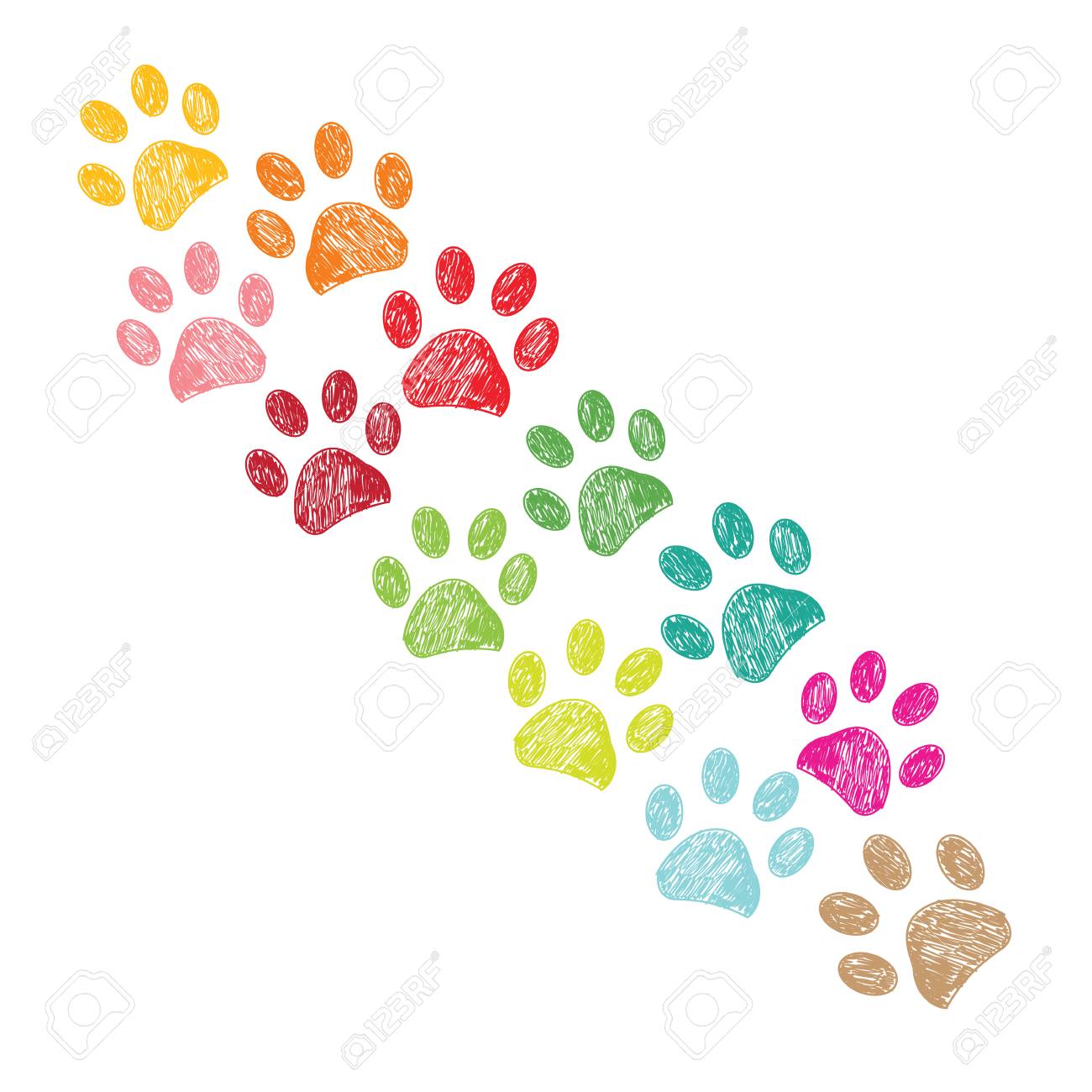 Detail Colorful Paw Print Clipart Nomer 21