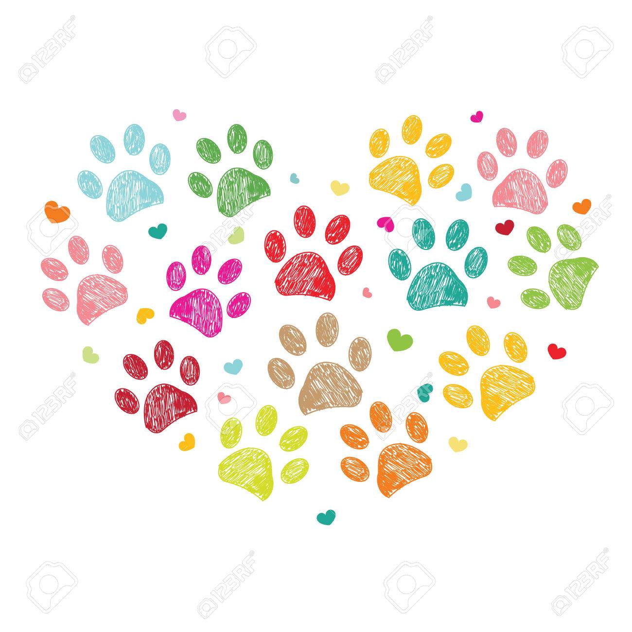 Detail Colorful Paw Print Clipart Nomer 4