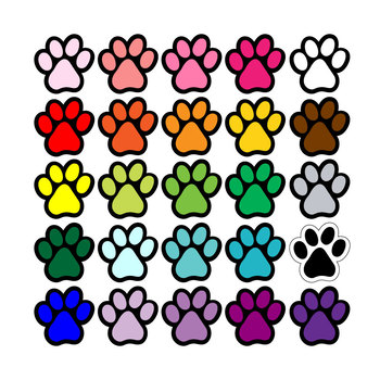 Detail Colorful Paw Print Clipart Nomer 30