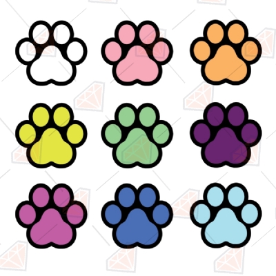 Detail Colorful Paw Print Clipart Nomer 37