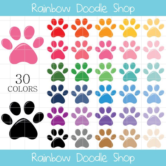Detail Colorful Paw Print Clipart Nomer 47
