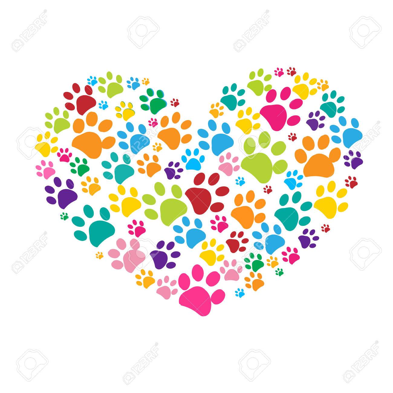 Detail Colorful Paw Print Clipart Nomer 50