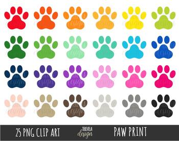 Detail Colorful Paw Print Clipart Nomer 10