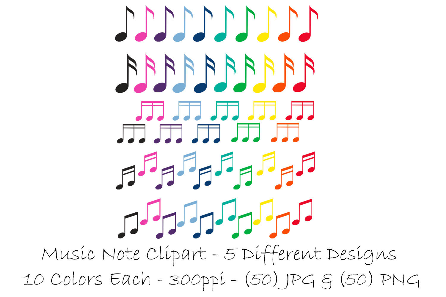 Detail Colorful Single Music Notes Nomer 31