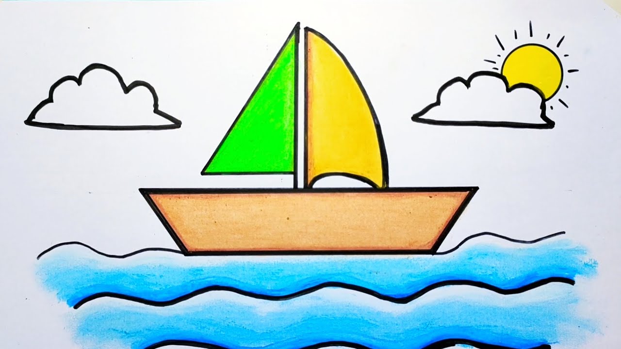 Detail Coloring Gambar Perahu Dayung Nomer 13