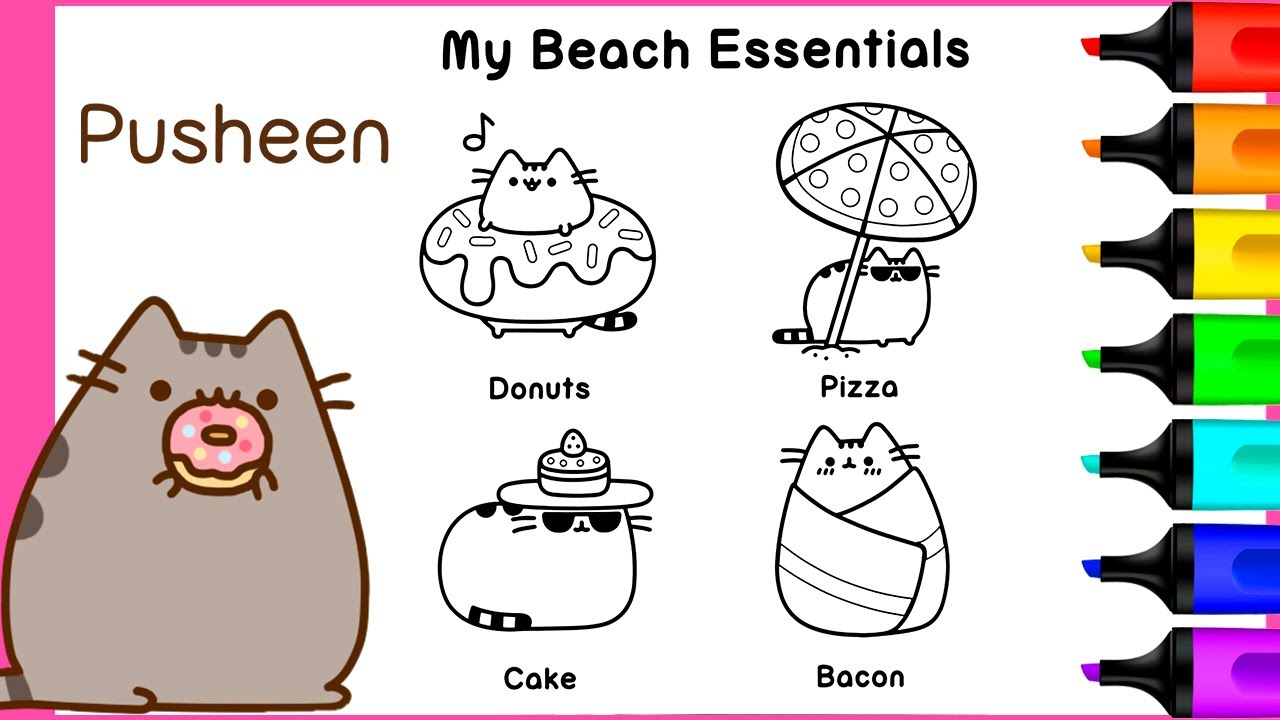 Detail Coloring Gambar Pusheen Nomer 41