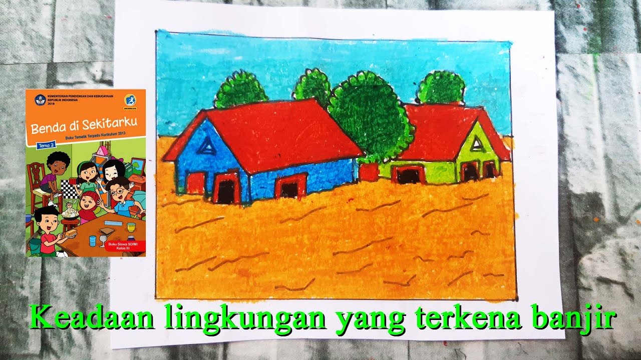 Detail Coloring Gambar Rumah Kebanjiran Nomer 8