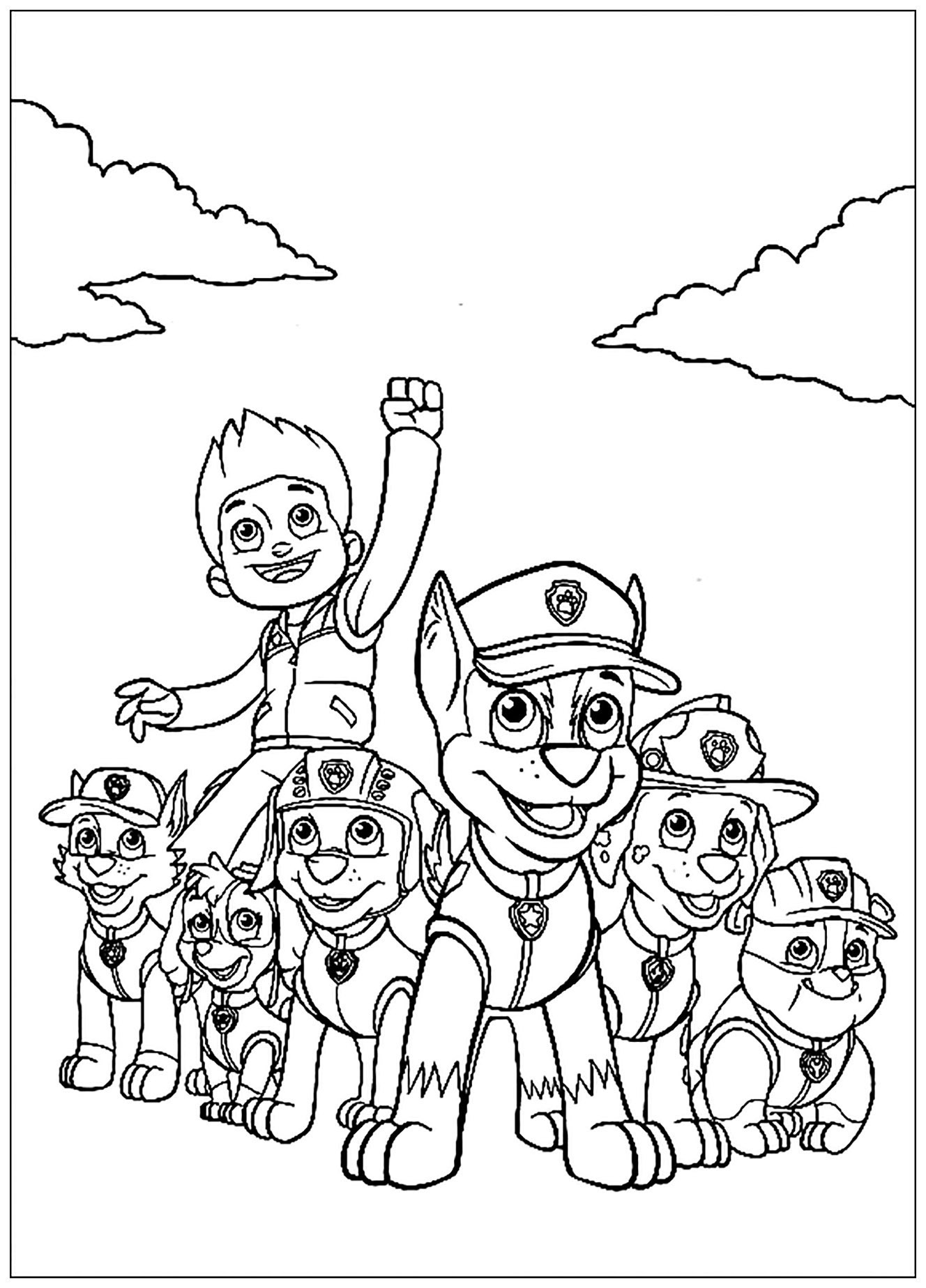 Detail Coloring Pages Paw Patrol Nomer 9