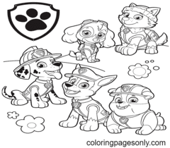 Detail Coloring Pages Paw Patrol Nomer 35