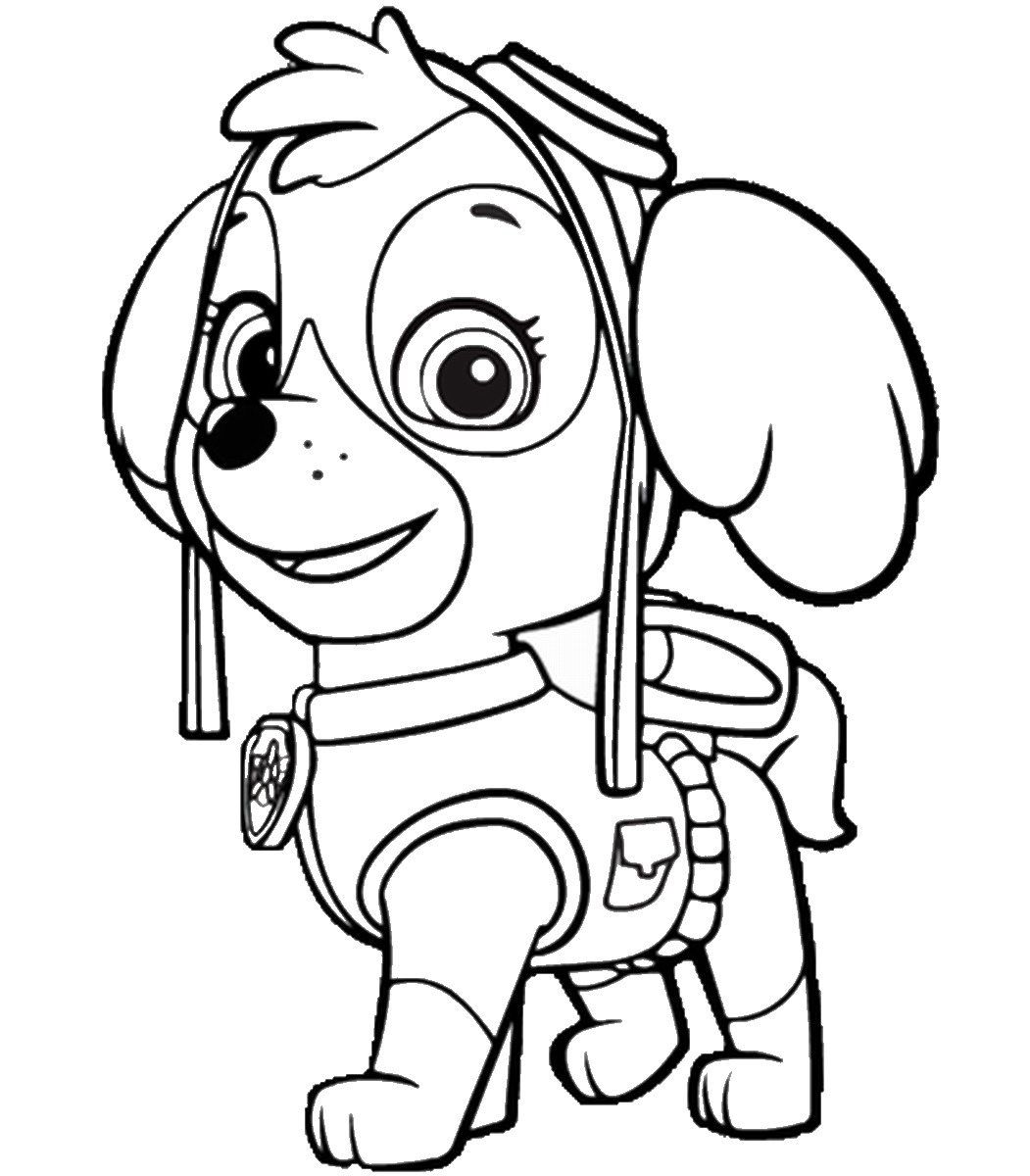 Detail Coloring Pages Paw Patrol Nomer 6