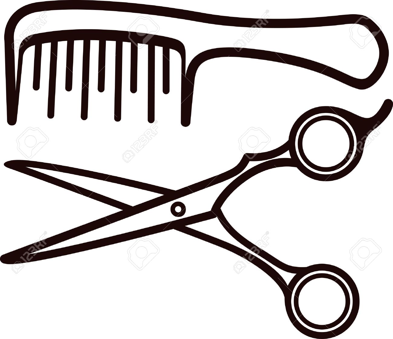 Detail Comb And Scissors Clipart Nomer 18