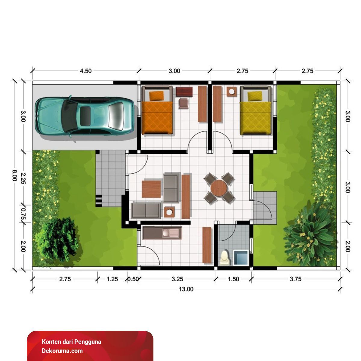 Detail Comtoh Gambar Rumah Minimalis 13 X 8 Nomer 34