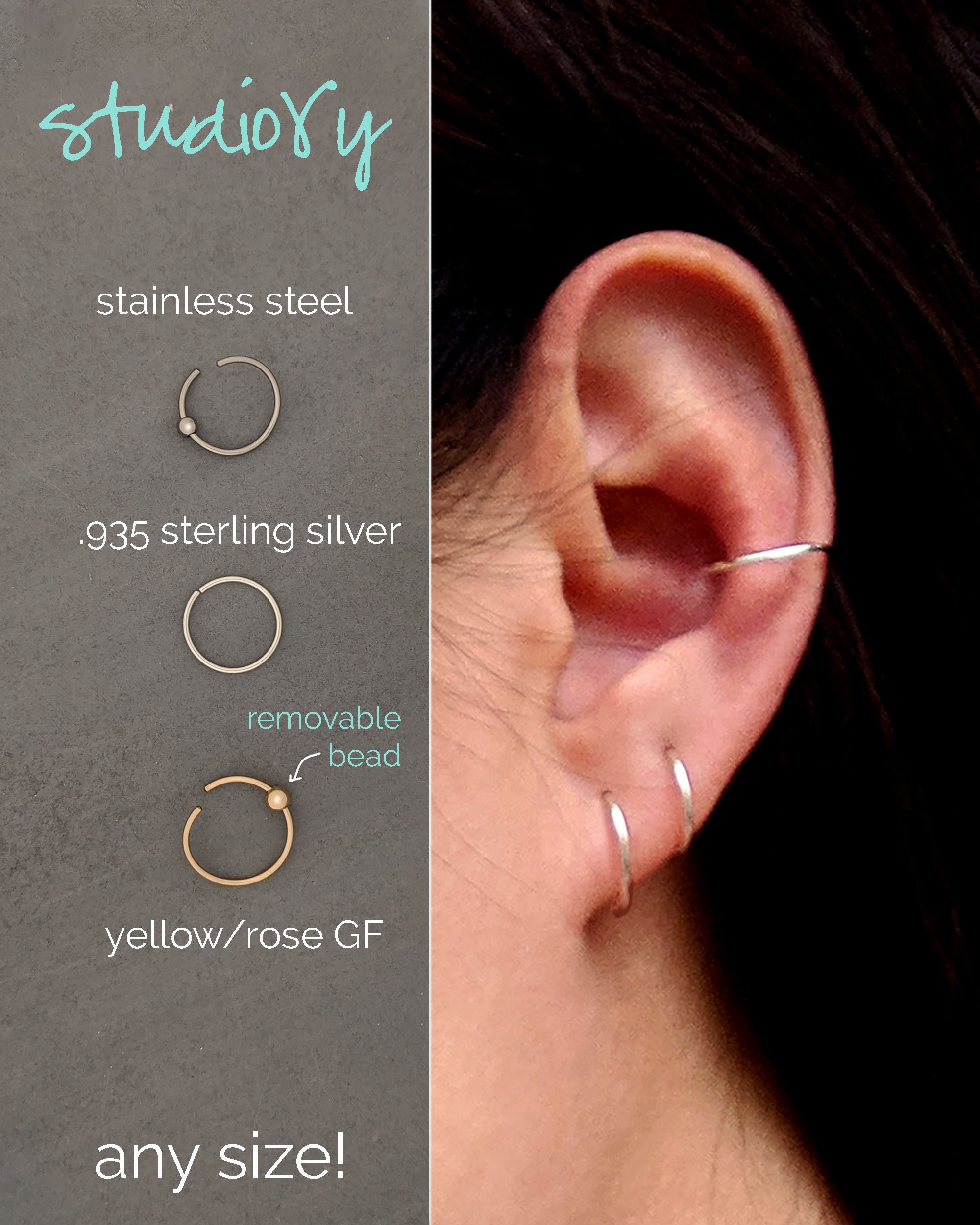 Detail Conch Piercing Jewelry Gold Nomer 35