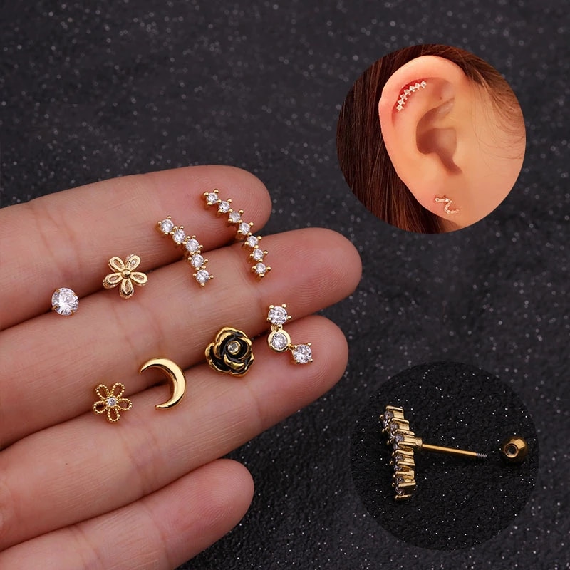 Detail Conch Piercing Jewelry Gold Nomer 50