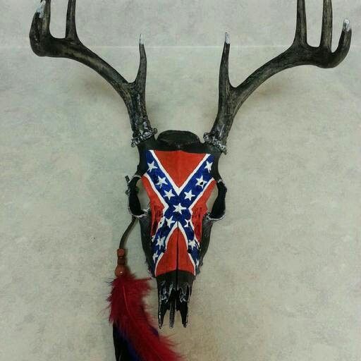 Detail Confederate Flag Deer Skull Nomer 4
