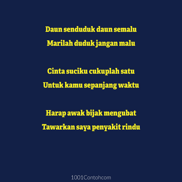 Detail Contoh 2 Pantun Nomer 17