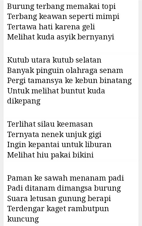 Detail Contoh 2 Pantun Nomer 19